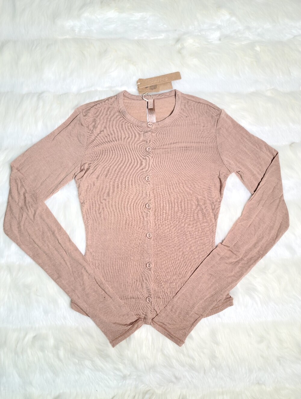 SKIMS Sheer Modal Cardigan Brown Sienna XXS NEW